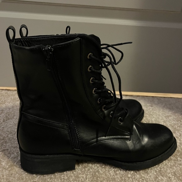 LULU’S Bellah Black Lace-Up Combat Boots - Picture 4 of 8
